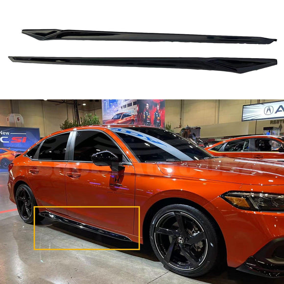 Fit 2022-2023 Honda Civic Side Body Skirts Front Corners Trim (Unpainted Black)