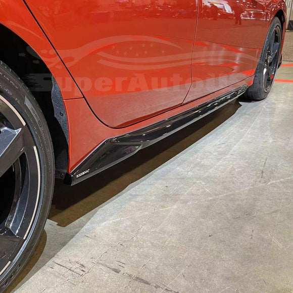 Fit 2022-2023 Honda Civic Side Body Skirt Kit Extensions (Unpainted Black)