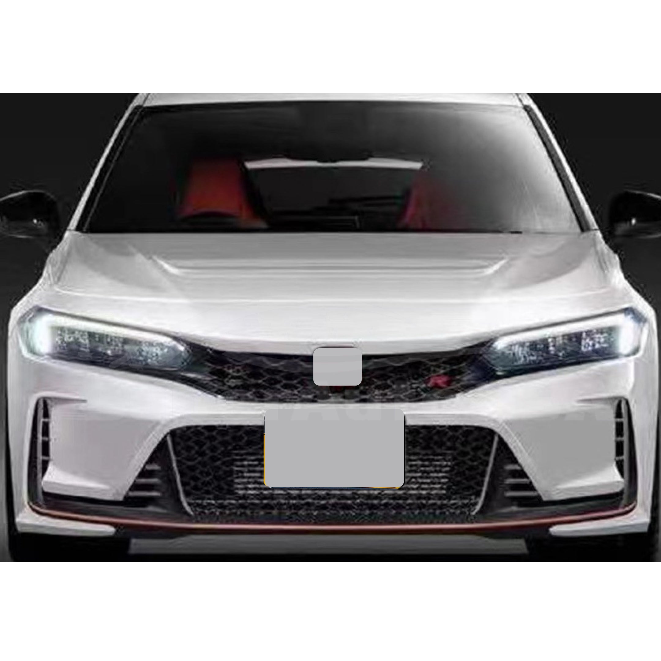 Fit 22-23 Honda Civic Type R Gloss Black Si Style Front Bumper Honeycomb Grille