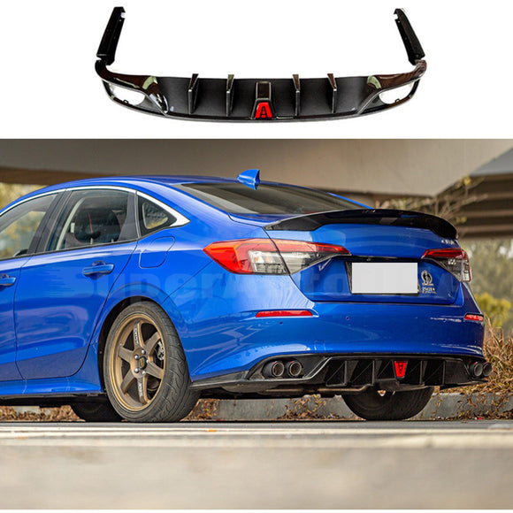 Se adapta al parachoques difusor trasero Honda Civic Sedan V4 2022-2025 con luz de freno LED 