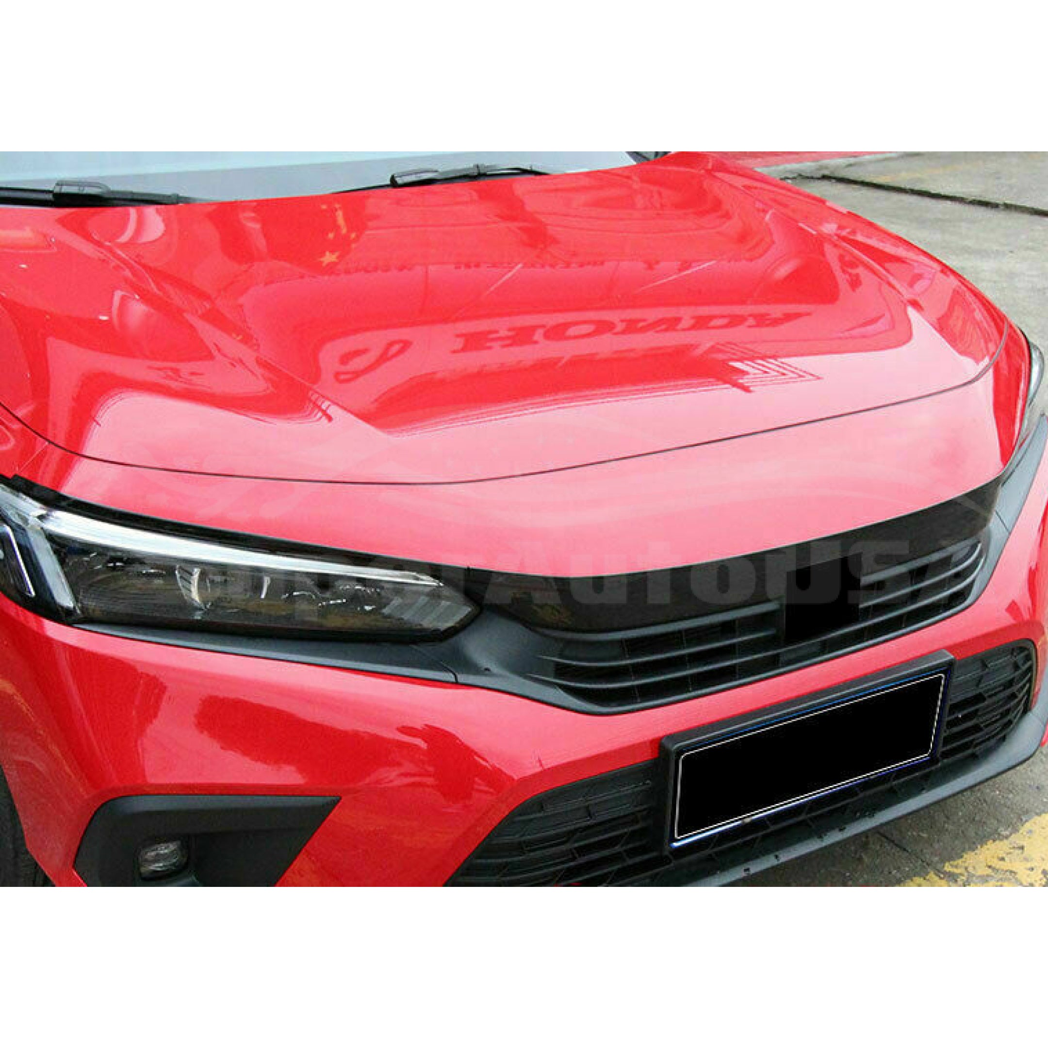 For 2022-2023 Honda Civic 11th Front Bumper Grill Strip Cover Trim (Gloss Black)