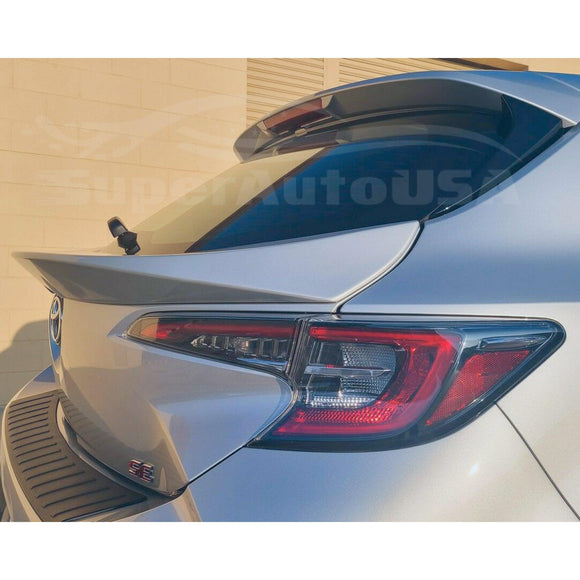 Fit 2019-2022 Toyota Corolla Hatchback Rear Middle Trunk Spoiler (Unpainted / Matte Black)