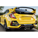 Fits 2017-2021 Honda Civic Hatchback Rear Bumper Spoiler Garnish Reflectors (Carbon Fiber Print and Red Trim)-4