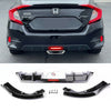 Fits 2016-2021 Honda Civic Sedan Rear Bumper Lip Spoiler Diffuser LED Decor Exhaust Rear Corners