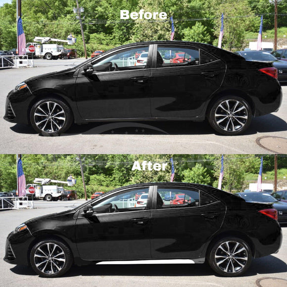 Fit 2014-2019 Toyota Corolla TRD PRO Style JDM Side Body Skirts (Glossy Black & White)