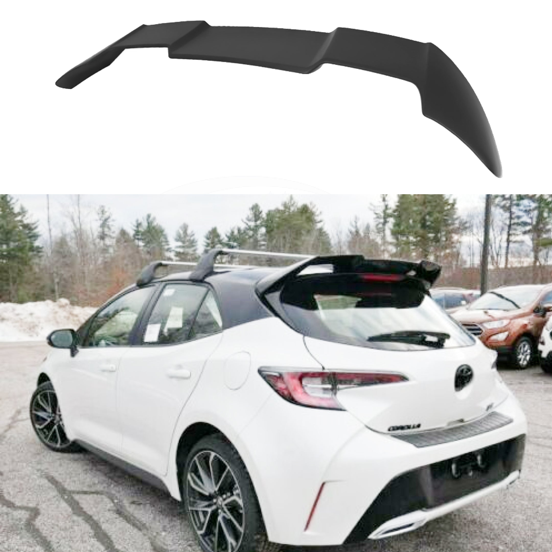 Fit 2019-2021 Toyota Corolla Hatchback JDM Rear Roof Wing Spoiler (Gloss Black)