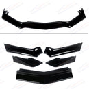 For 20-23 Chevrolet Corvette C8 Gloss Black Z51 Style Side Skirts Front Bumper Lip Set-5