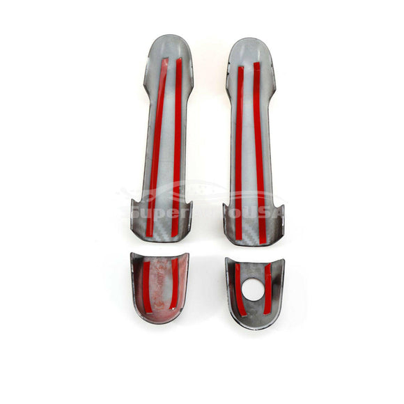 Fit 2018-2023 Honda Accord Side Door Handle Cover Trim (Carbon Fiber Print)