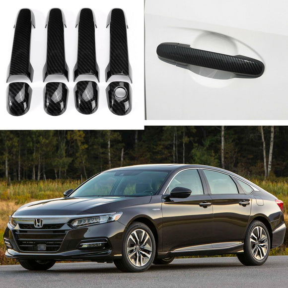 Fit 2018-2023 Honda Accord Side Door Handle Cover Trim (Carbon Fiber Print)