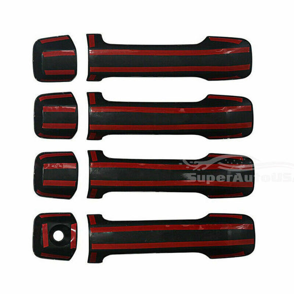 Fit 2007-2021 Toyota Tundra Door Handle Covers Trim (Gloss Black, 4-door)