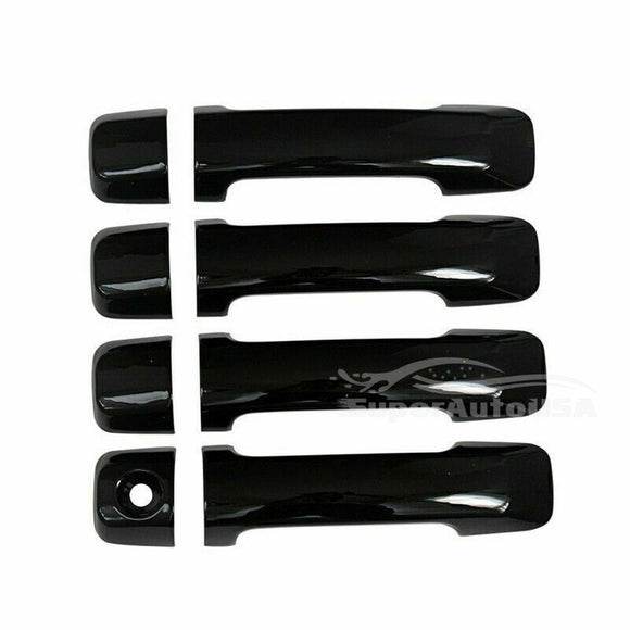 Fit 2007-2021 Toyota Tundra Door Handle Covers Trim (Gloss Black, 4-door)
