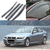 Compatible con BMW Serie 3 E90 2006-2011, viseras de ventana de ventilación con clip cromado, protectores contra viento y lluvia, deflectores de sombra