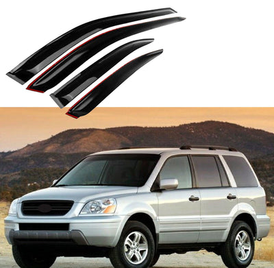 Fit 2003-2008 Honda Pilot Out-Channel Vent Window Visors Rain Sun Wind Guards Shade Deflectors