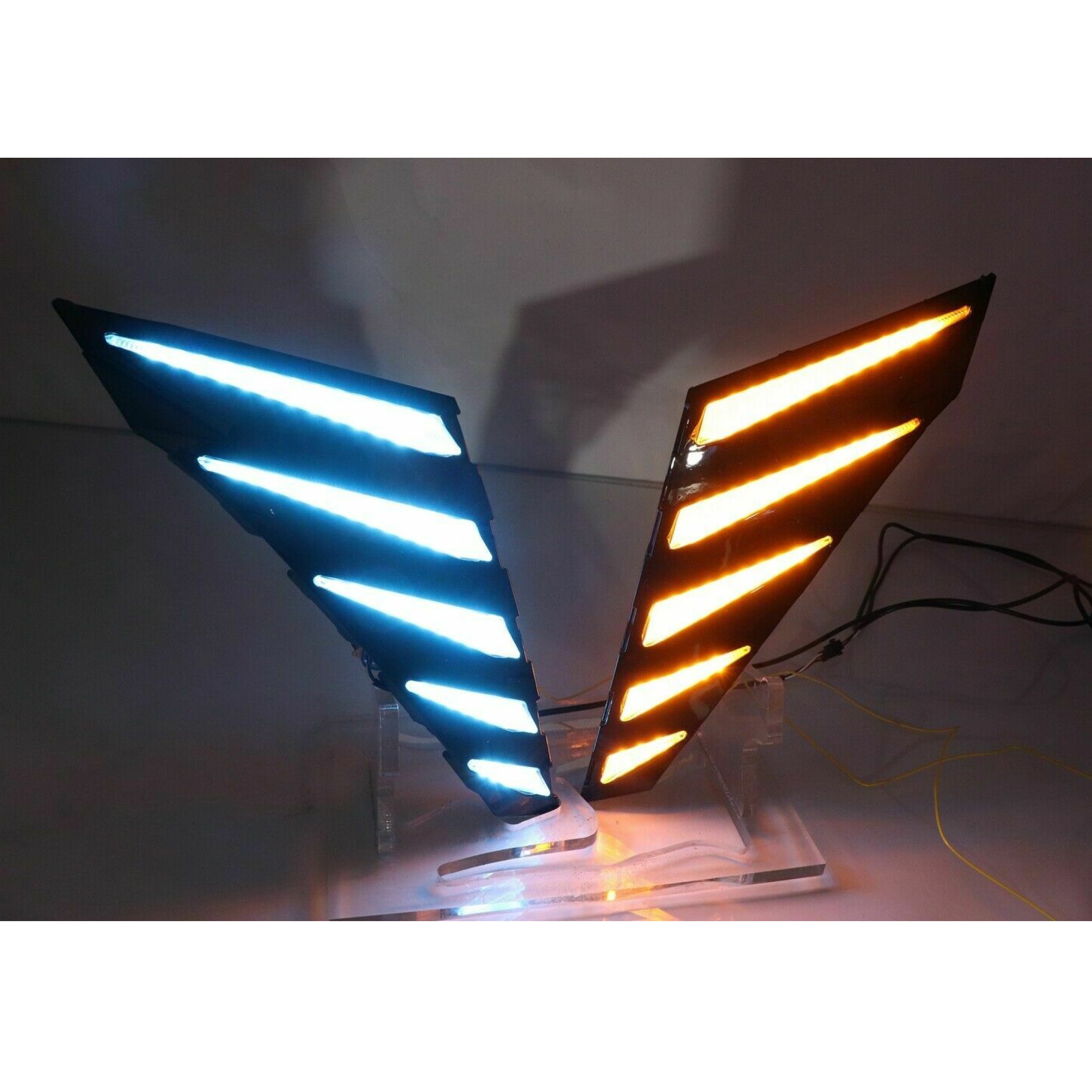 For Hyundai Elantra 2021-2022 Front Grille LED Driving Lights Turn Signal 3-Color 2PCS-4