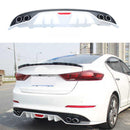 Para Hyundai Elantra 2016-2018 Kit de carrocería con difusor de parachoques trasero LED (blanco y negro) -3