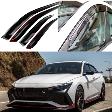 Para Hyundai Elantra 2021-2022, viseras para ventanas con ventilación de canal exterior, protectores contra la lluvia, el sol y el viento, deflectores de sombra 