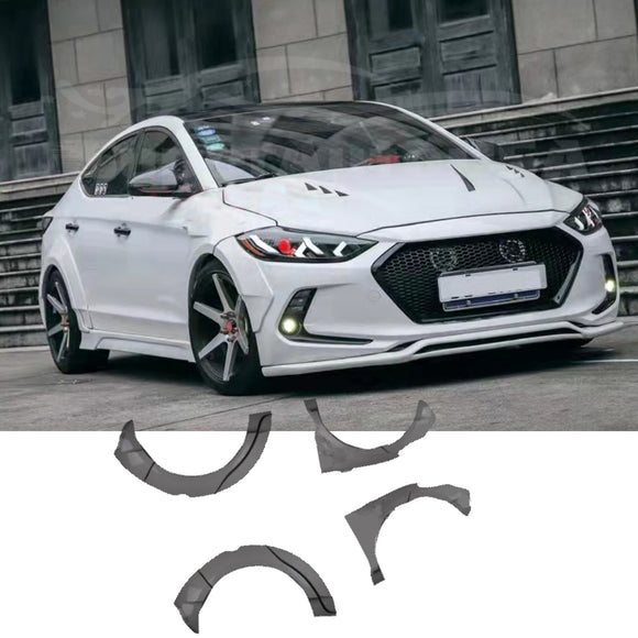 For Hyundai Elantra 2017-2020 Unpainted Matte Black Arche Wide Body Fender Flare