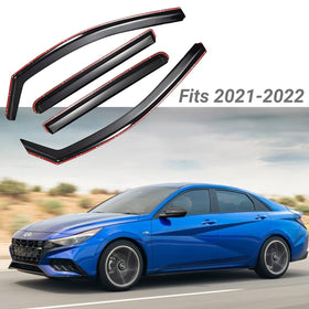 For Hyundai Elantra 2021-2022 In-Channel Vent Window Visors Rain Sun Wind Guards Shade Deflectors