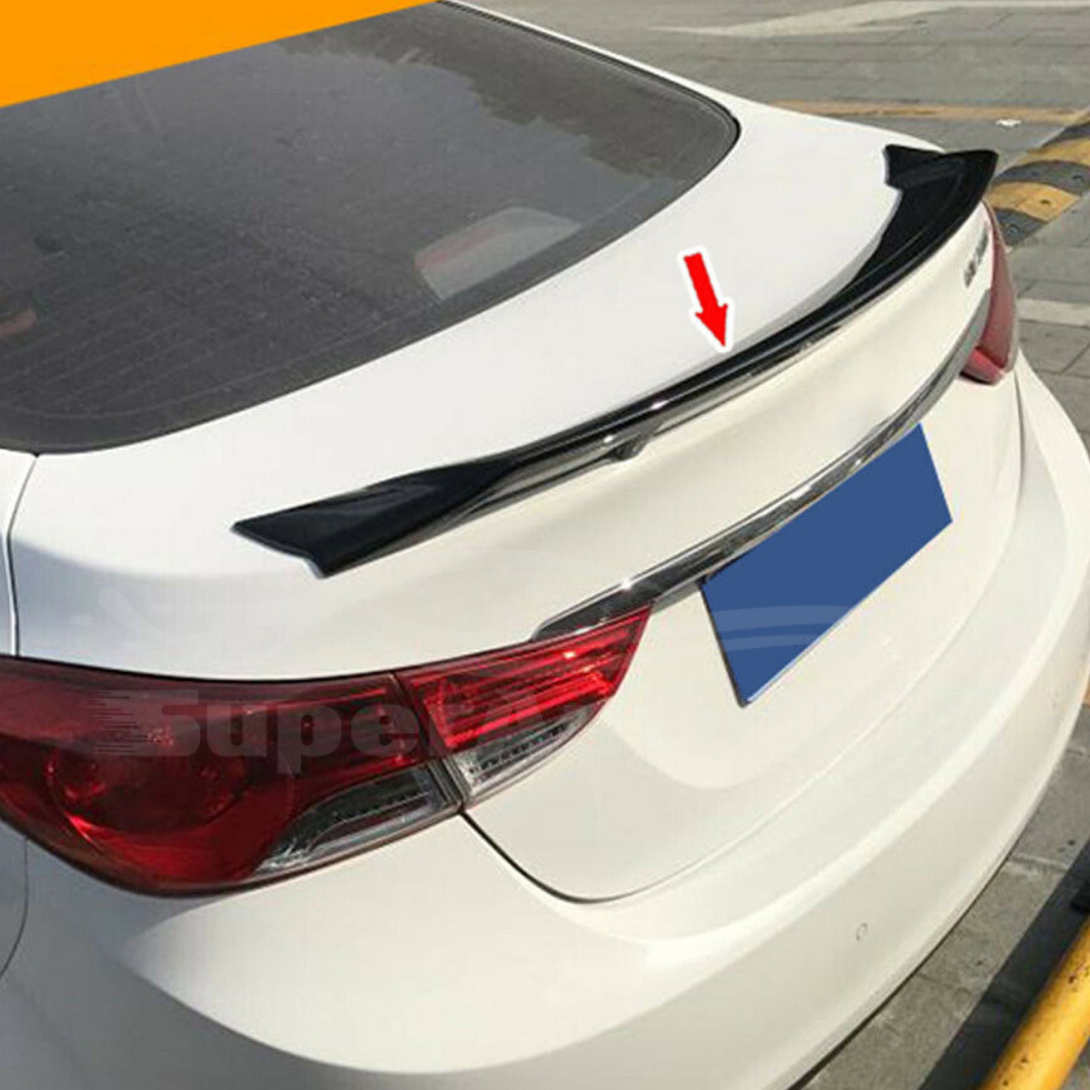 For Hyundai Elantra 2017-2020 JDM Mugen Rear Trunk Wing Spoiler (Unpainted / Matte Black) - 0
