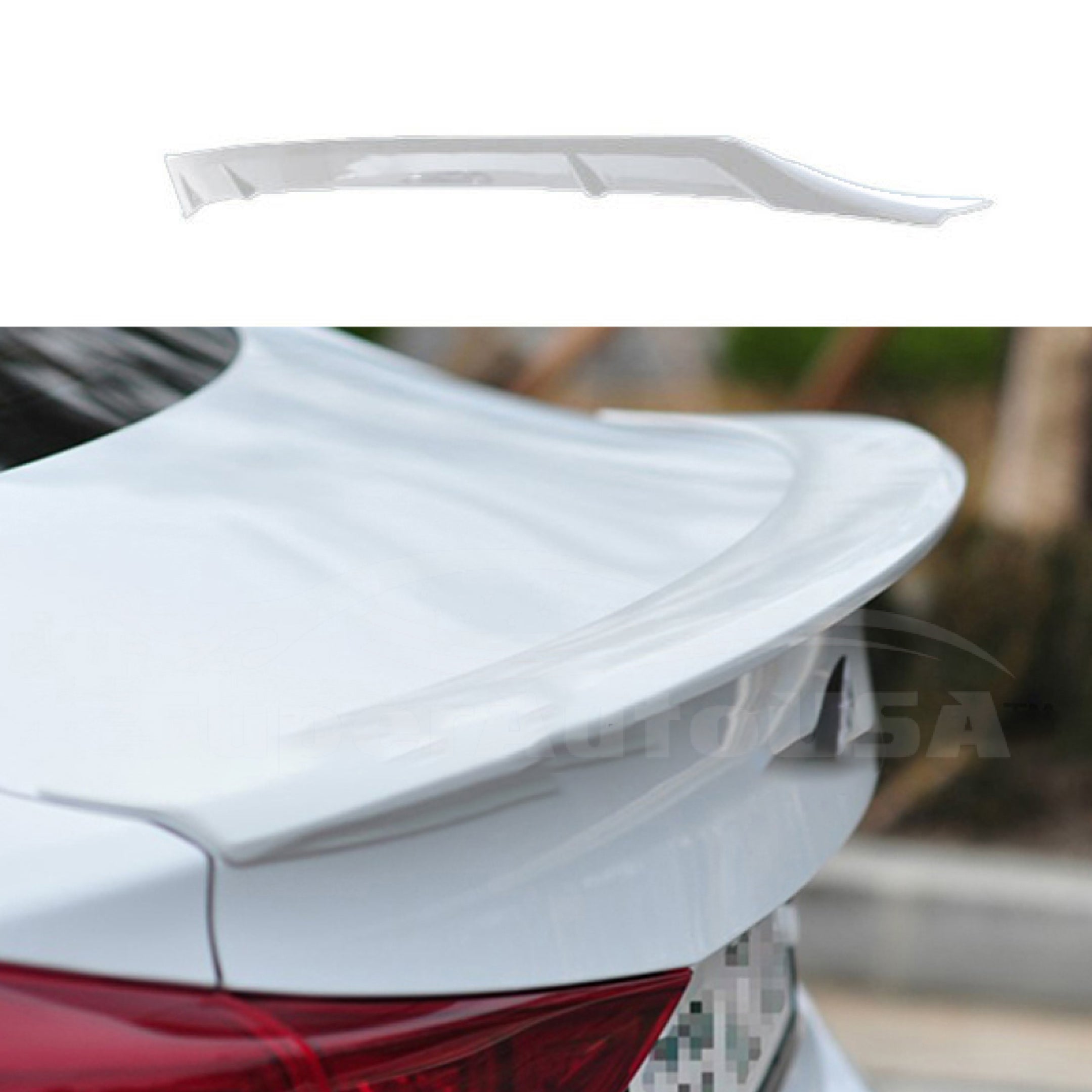 For Hyundai Elantra 2017-2020 JDM Mugen Rear Trunk Wing Spoiler (Super White)