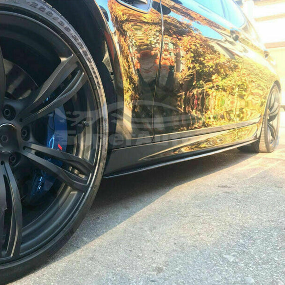 For 11-16 BMW 5 Series F10 F11 M5 Sedan Black Unpainted Side Skirt Extension Spoiler