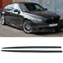 For 11-16 BMW 5 Series F10 F11 M5 Sedan Black Unpainted Side Skirt Extension Spoiler-3