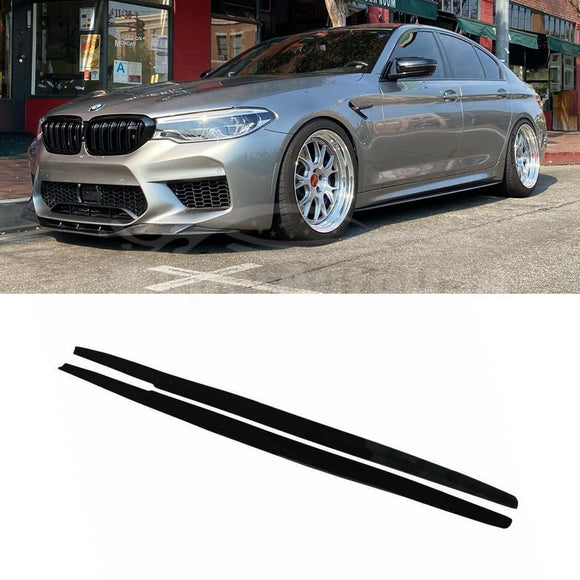 For 11-16 BMW 5 Series F10 F11 M5 Sedan Black Unpainted Side Skirt Extension Spoiler
