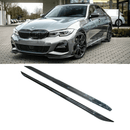 Fit 2012-2018 BMW 3 Series F30 F31 M Style Black Side Skirts (Carbon Fiber Print)-3