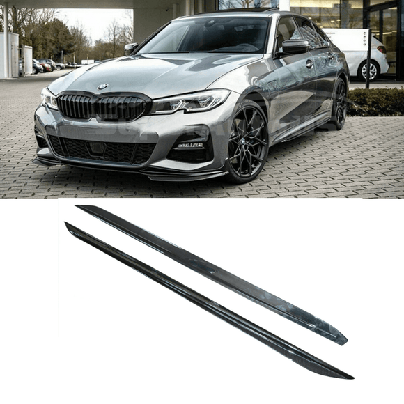 Fit 2012-2018 BMW 3 Series F30 F31 M Style Black Side Skirts (Carbon Fiber Print)