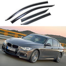 Fit 2012-2018 BMW F30 3 Series Clip-On Chrome Trim Vent Window Visors Rain Sun Wind Guards Shade Deflectors-1