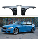 For 2012-2018 BMW 3 Series F30 M3 M4 Style Black Steel Fenders Side Vent (Unpainted Black)-2