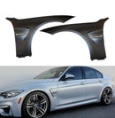 For 2012-2018 BMW 3 Series F30 M3 M4 Style Black Steel Fenders Side Vent (Unpainted Black)-1