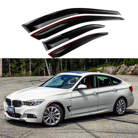 Fit 2012-2018 BMW 3 Series F30 Out-Channel Vent Window Visors Rain Sun Wind Guards Shade Deflectors