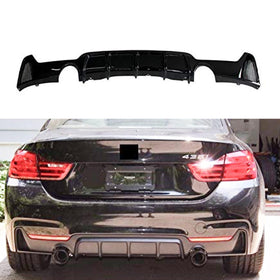Fit 2014-2020 BMW F32 435i 4 Series M Sport Dual Exhaust Rear Bumper Lip Diffuser