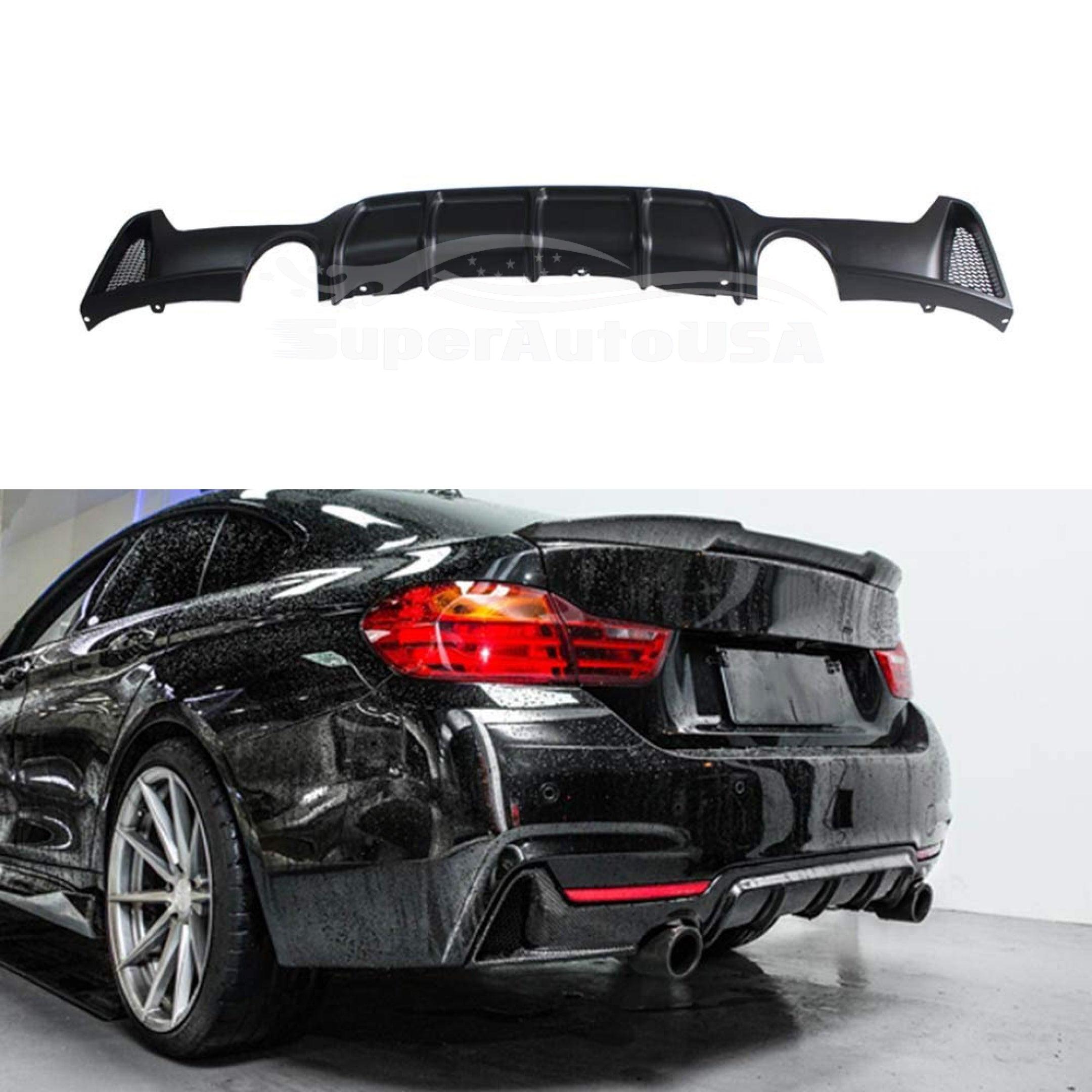 Fit 2014-20 BMW F32 4 Series M Sport Dual Exhaust Rear Bumper Diffuser ...