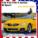 Fits 2014-2020 BMW F32 F33 F36 4 Series M Sport Front Bumper Lip Spoiler (Gloss Black)-2