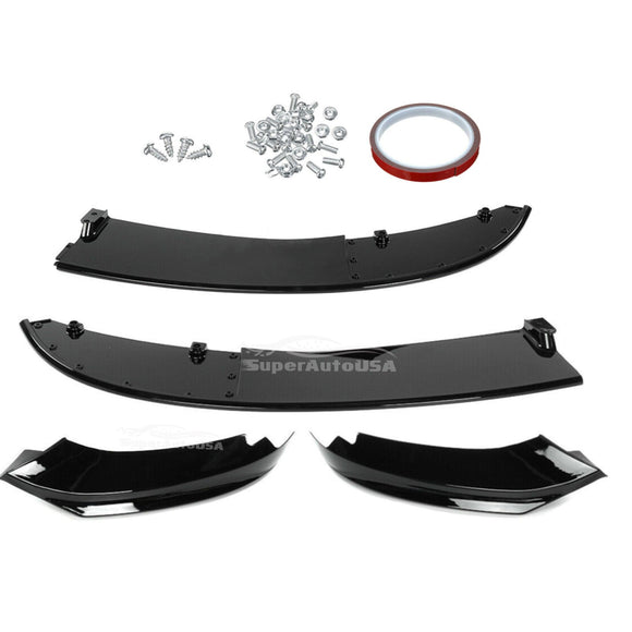 Fits 2014-2020 BMW F32 F33 F36 4 Series M Sport Front Bumper Lip Spoiler (Gloss Black)