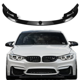 Fits 2015-20 BMW F80 M3 F82 F83 M4 CS Style Front Lip Spoilers & Splitter Kit (Gloss Black)