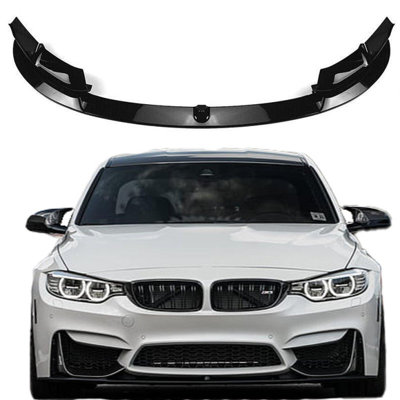 Fits 2015-20 BMW F80 M3 F82 F83 M4 CS Style Front Lip Spoilers & Splitter Kit (Gloss Black)