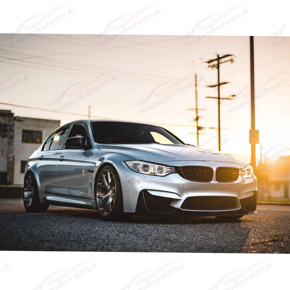 Fits 2015-20 BMW F80 M3 F82 F83 M4 CS Style Front Lip Spoilers & Splitter Kit (Gloss Black)