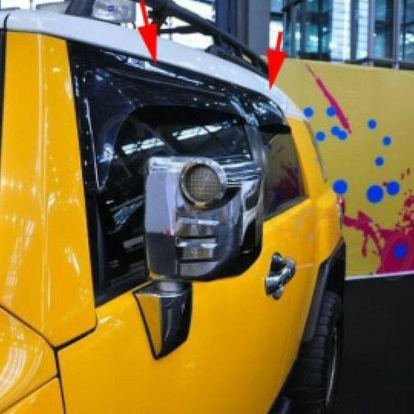 Fit 2007-2014 Toyota FJ Cruiser Out-Channel Vent Window Visors Rain Sun Wind Guards Shade Deflectors