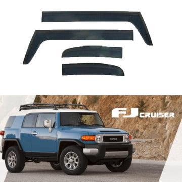Se adapta a Toyota FJ Cruiser 2007-2014, viseras para ventanas con ventilación de canal exterior, protectores contra la lluvia, el sol y el viento, deflectores de sombra 