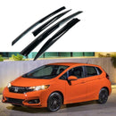 Se adapta a Honda FIT JAZZ 2015-2020, viseras para ventanas con ventilación estilo Mugen 3D, protectores contra la lluvia, el sol y el viento, deflectores de sombra -1