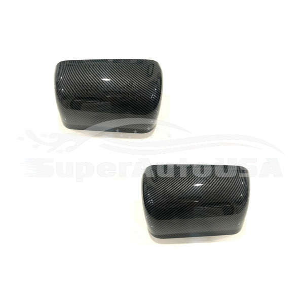 Fits 2008-2015 Ford F250 F350 F450 Rear View Mirror Covers Overlay (Carbon Fiber Print)