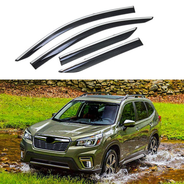Se adapta a Subaru Forester 2019-2024, molduras cromadas con clip, viseras para ventanas, protectores contra la lluvia, el sol y el viento, deflectores de sombra 