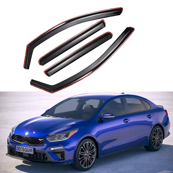 For Kia Forte 2019-2022 In-Channel Vent Window Visors Rain Sun Wind Guards Shade Deflectors