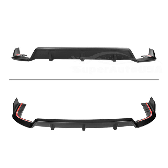 Fits 2019-2022 BMW G05 X5 with M Sport 3PC Rear Bumper Lip Diffuser Set (Gloss Black)