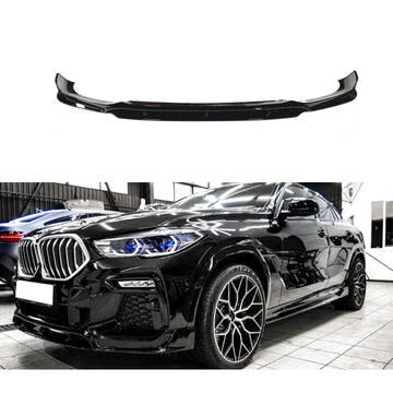 Divisor de labio delantero M Sport negro brillante para BMW X6 G06 2019-2023 