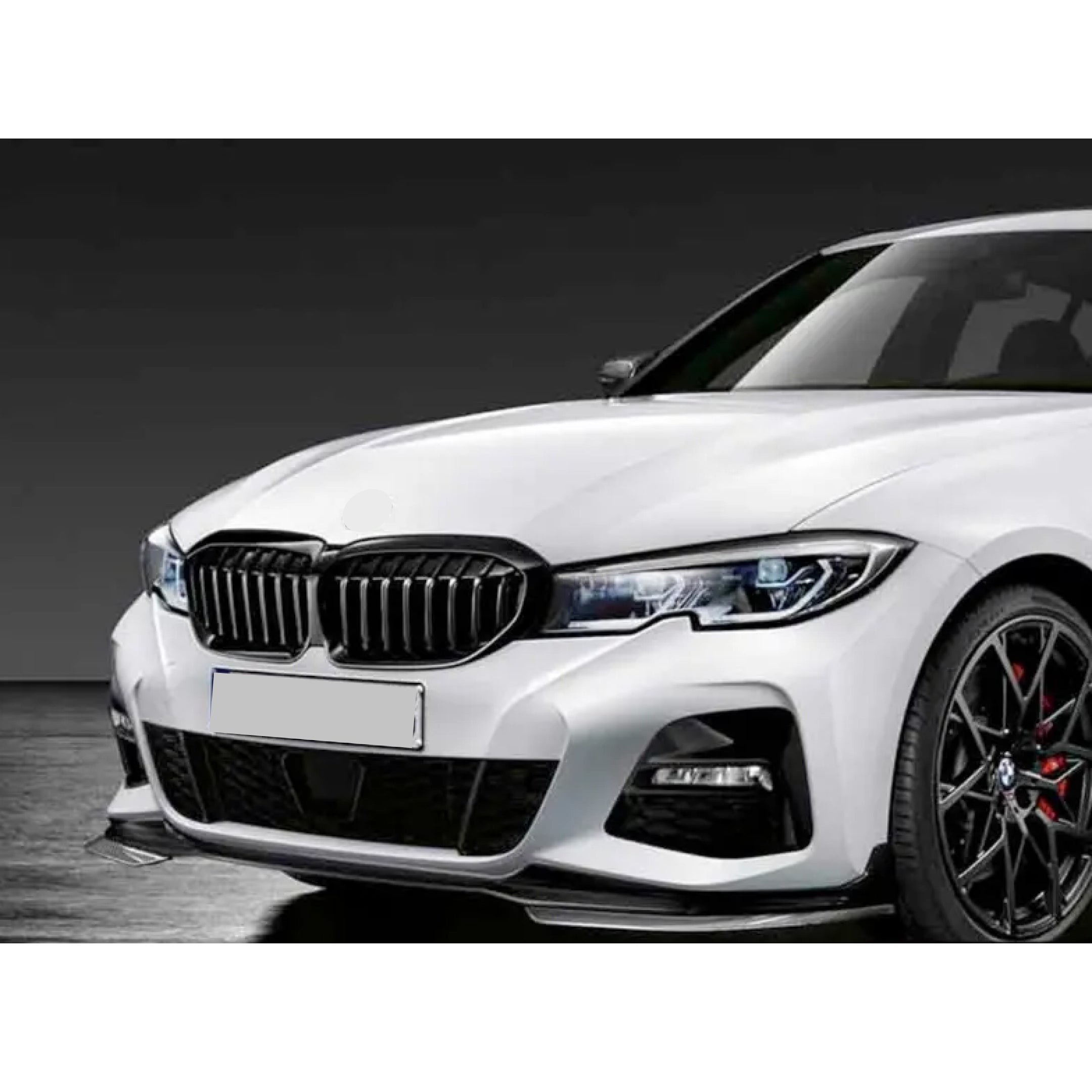 Compatible con BMW 5 Series G30 530i 540i M550i M-Sport 2021-2022, divisor de alerón delantero (negro brillante)