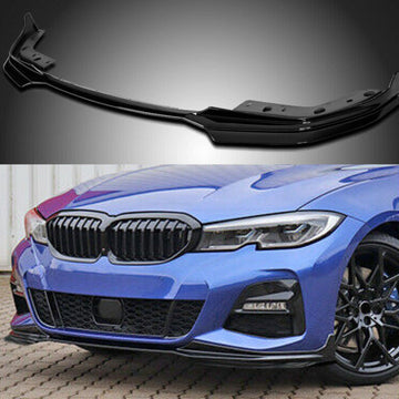 Se adapta al alerón del parachoques delantero del BMW Serie 3 G20 M Sport 2019-2022 (negro brillante) 